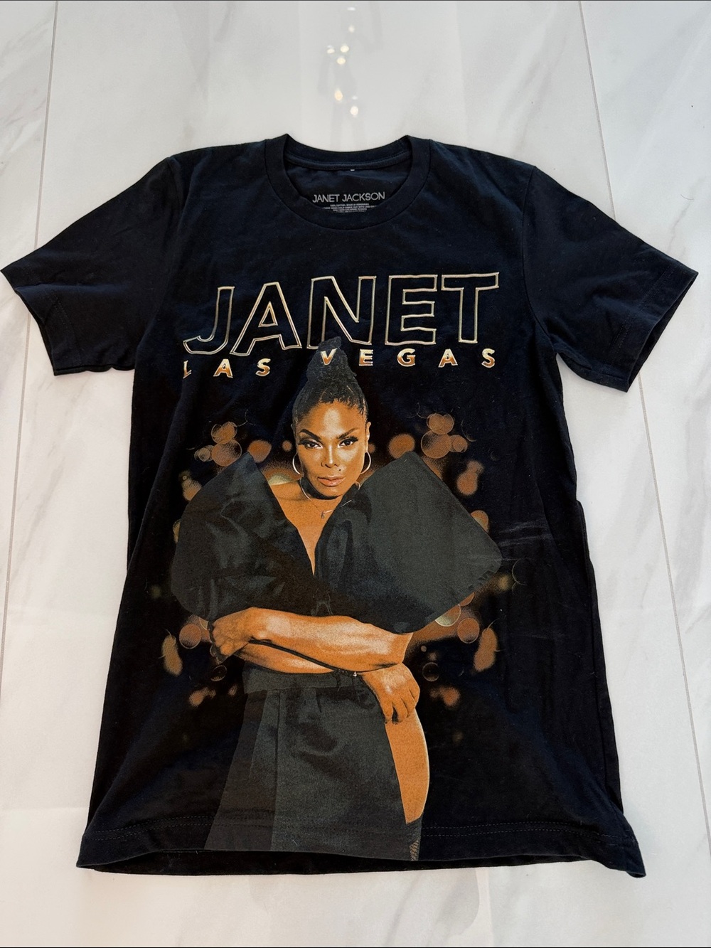 JACKSON Black Graphic 'JANET Las Vegas' Short Sleeve Tee - Picture 2 of 5